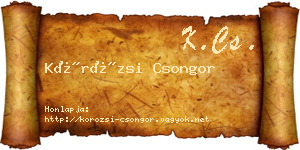 Körözsi Csongor névjegykártya