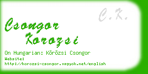 csongor korozsi business card